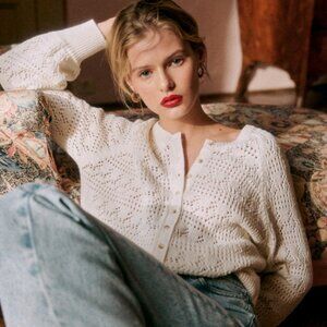 Sezane Capucine cardigan, White